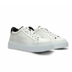 Schutz Kristin White/ Black Sherpa Lined Sneakers Size 10 NWT